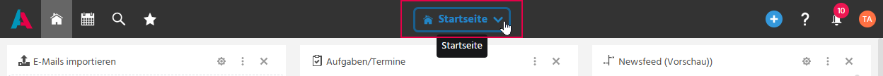 Globales-Menü-Button in der Globalen Leiste