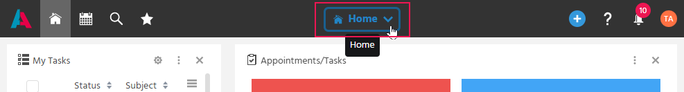 Global Menu button in the Global Bar