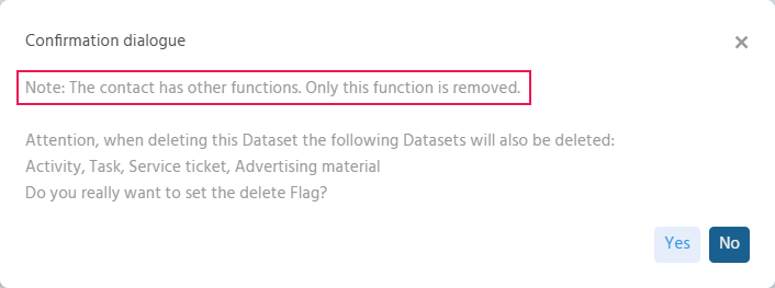 Notification regarding other functions