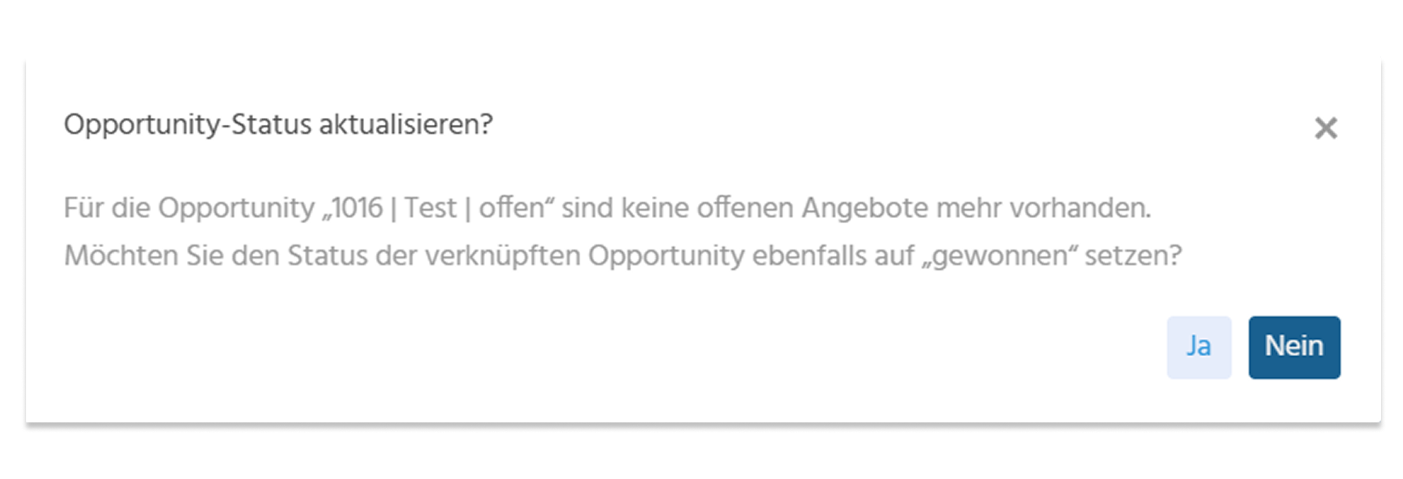 Opportunity status