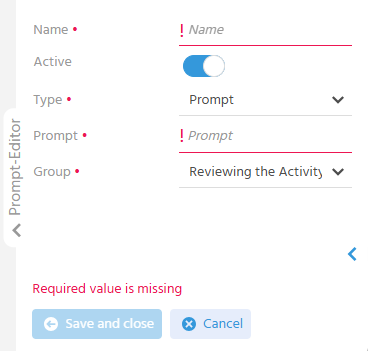 Creating a new prompt