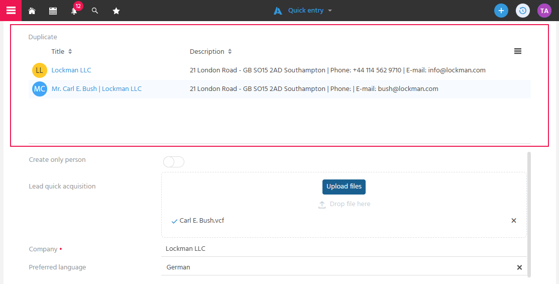 Duplicate notification